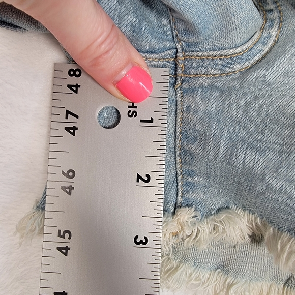 Pookie Loves Sebastian Cut Off Denim Shorts in Blue, Size M - Picture 5 of 11